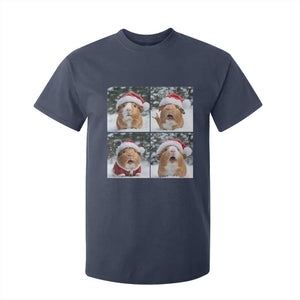 Funny Guinea Pig With Santa Hat Photobooth T Shirt For Kid Christmas Gift TS12 Navy Print Your Wear