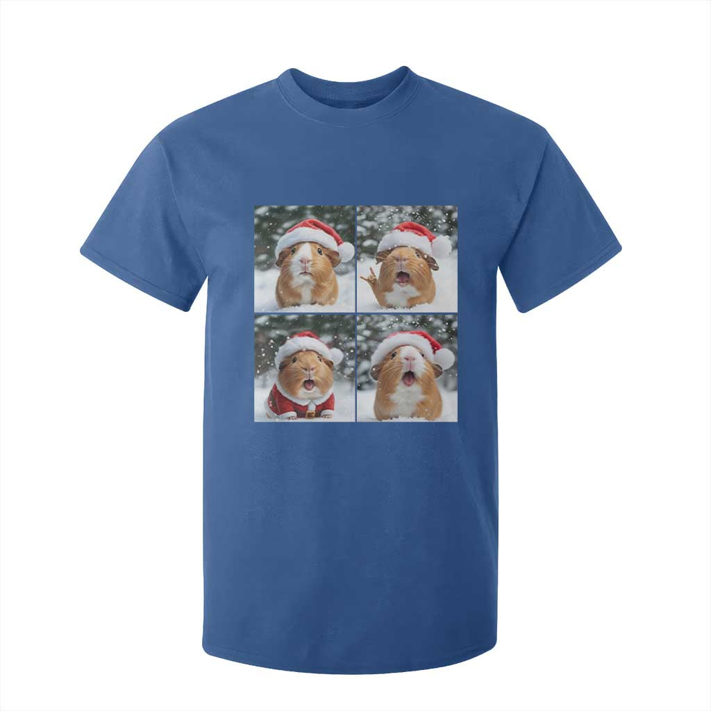 Funny Guinea Pig With Santa Hat Photobooth T Shirt For Kid Christmas Gift TS12 Royal Blue Print Your Wear
