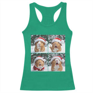 Funny Guinea Pig With Santa Hat Photobooth Racerback Tank Top Christmas Gift TS12 Irish Green Print Your Wear