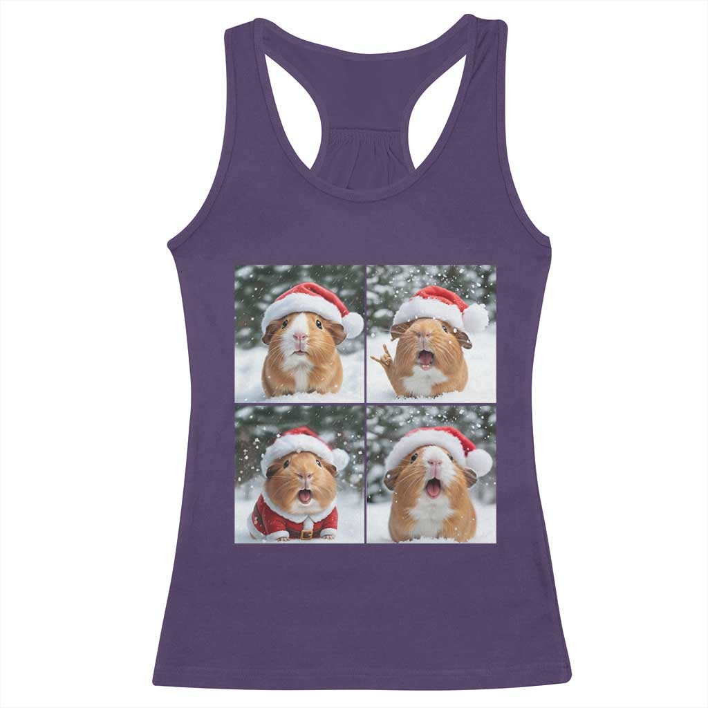 Funny Guinea Pig With Santa Hat Photobooth Racerback Tank Top Christmas Gift TS12 Purple Print Your Wear