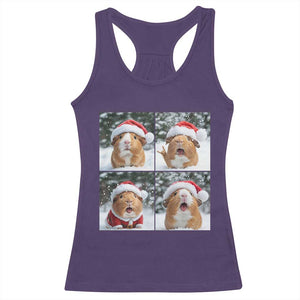 Funny Guinea Pig With Santa Hat Photobooth Racerback Tank Top Christmas Gift TS12 Purple Print Your Wear