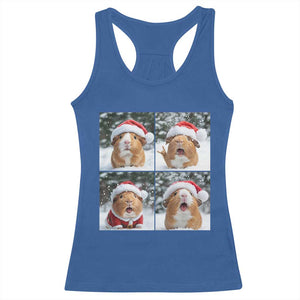 Funny Guinea Pig With Santa Hat Photobooth Racerback Tank Top Christmas Gift TS12 Royal Blue Print Your Wear