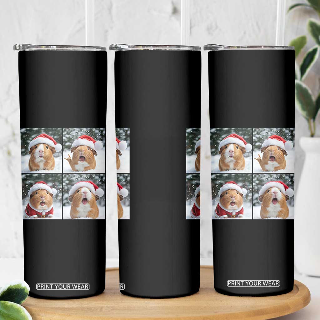 Funny Guinea Pig With Santa Hat Photobooth Skinny Tumbler Christmas Gift TS12 Print Your Wear