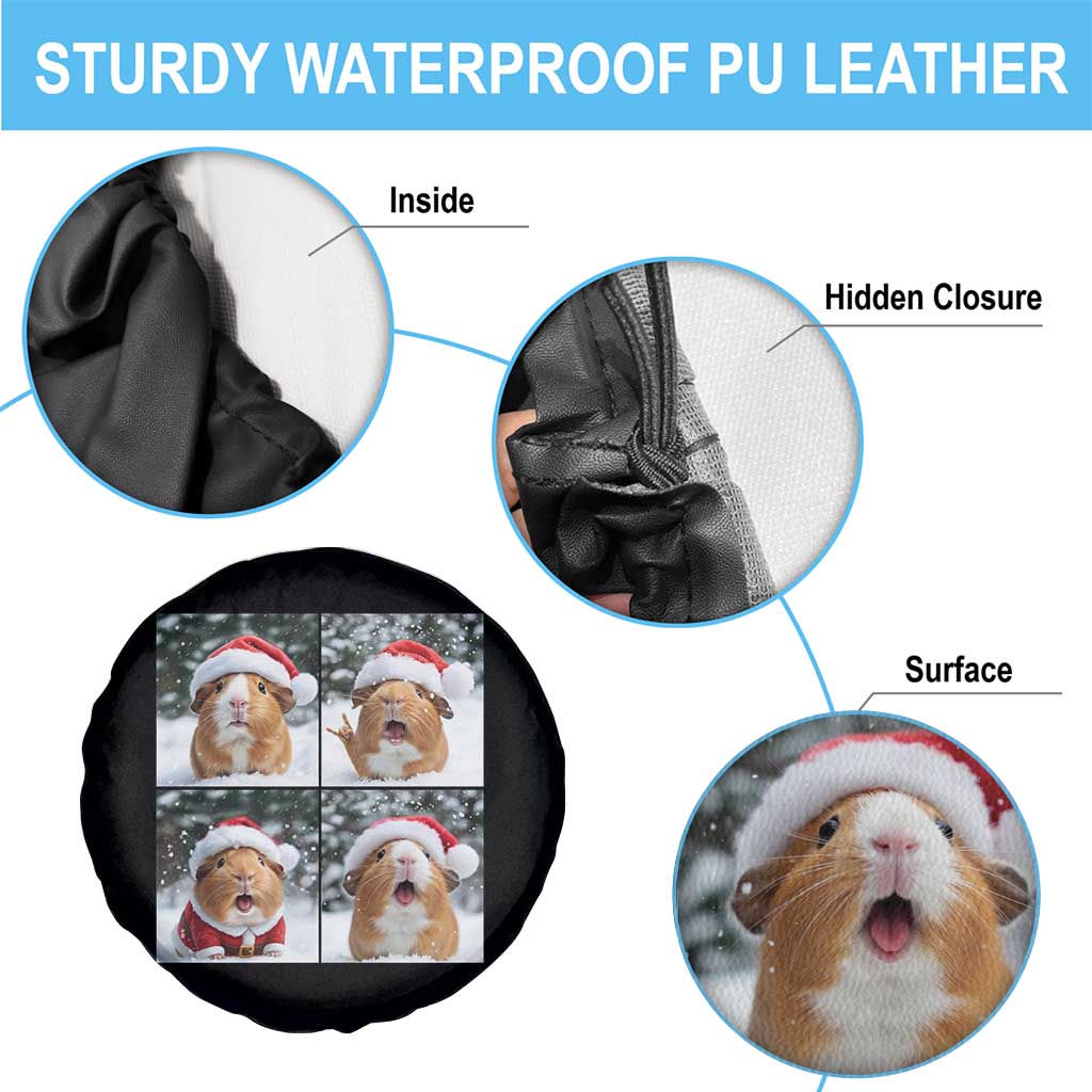 Funny Guinea Pig With Santa Hat Photobooth Spare Tire Cover Christmas Gift TS12 Print Your Wear