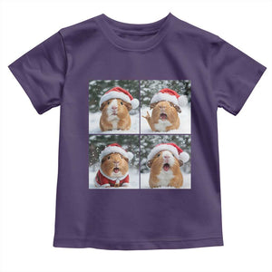 Funny Guinea Pig With Santa Hat Photobooth Toddler T Shirt Christmas Gift TS12 Purple Print Your Wear