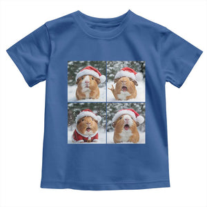 Funny Guinea Pig With Santa Hat Photobooth Toddler T Shirt Christmas Gift TS12 Royal Blue Print Your Wear
