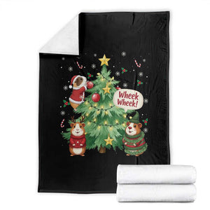 Wheek Wheek Guinea Pig Christmas Outfit Throw Blanket Cavy Lover Gift TS12 Black Print Your Wear