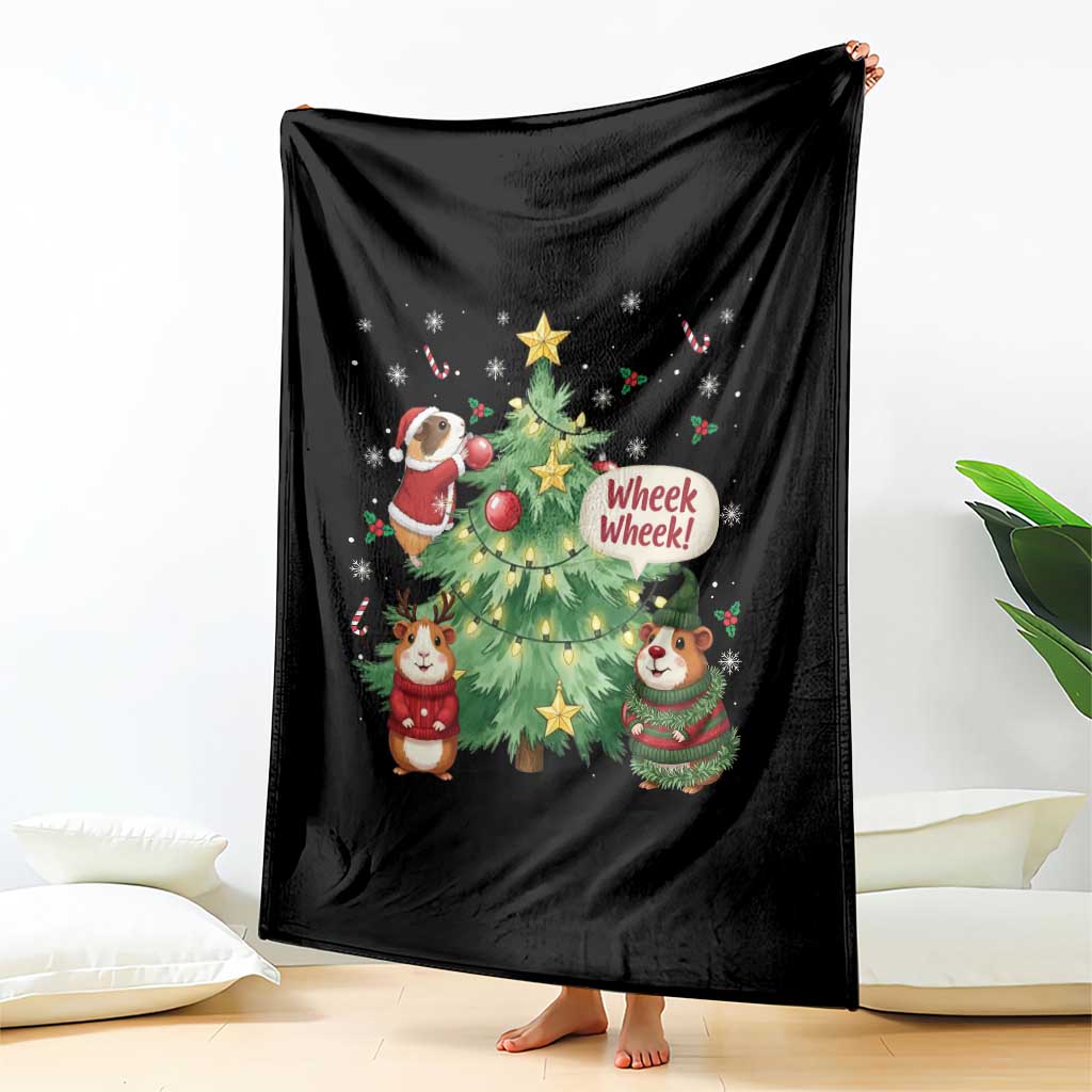 Wheek Wheek Guinea Pig Christmas Outfit Throw Blanket Cavy Lover Gift TS12 Print Your Wear