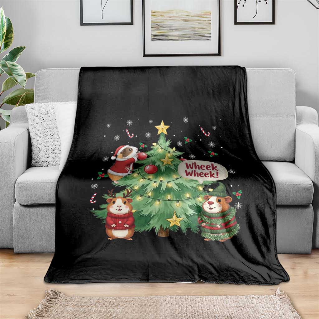 Wheek Wheek Guinea Pig Christmas Outfit Throw Blanket Cavy Lover Gift TS12 Print Your Wear