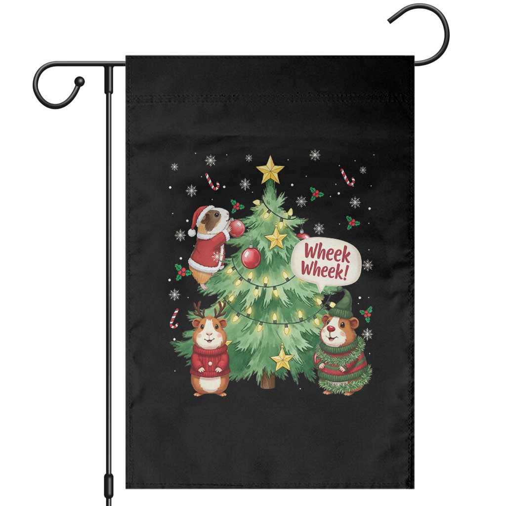 Wheek Wheek Guinea Pig Christmas Outfit Garden Flag Cavy Lover Gift TS12 Black Print Your Wear