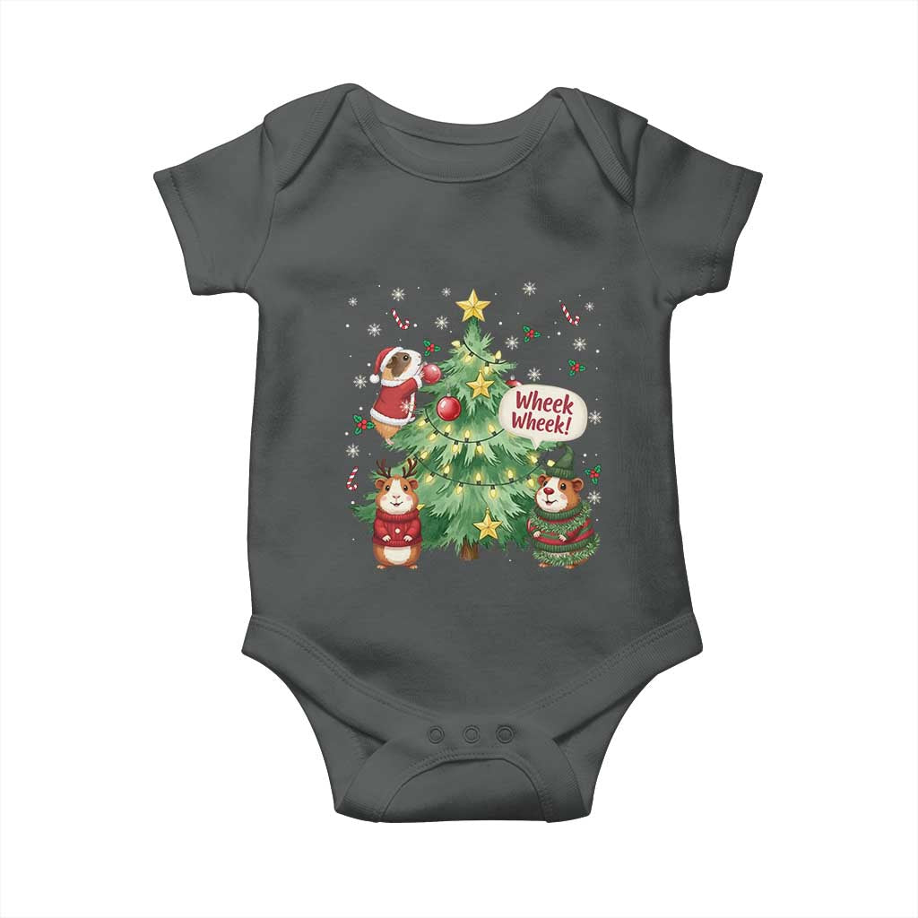 Wheek Wheek Guinea Pig Christmas Outfit Baby Onesie Cavy Lover Gift TS12 Dark Heather Print Your Wear