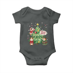 Wheek Wheek Guinea Pig Christmas Outfit Baby Onesie Cavy Lover Gift TS12 Dark Heather Print Your Wear
