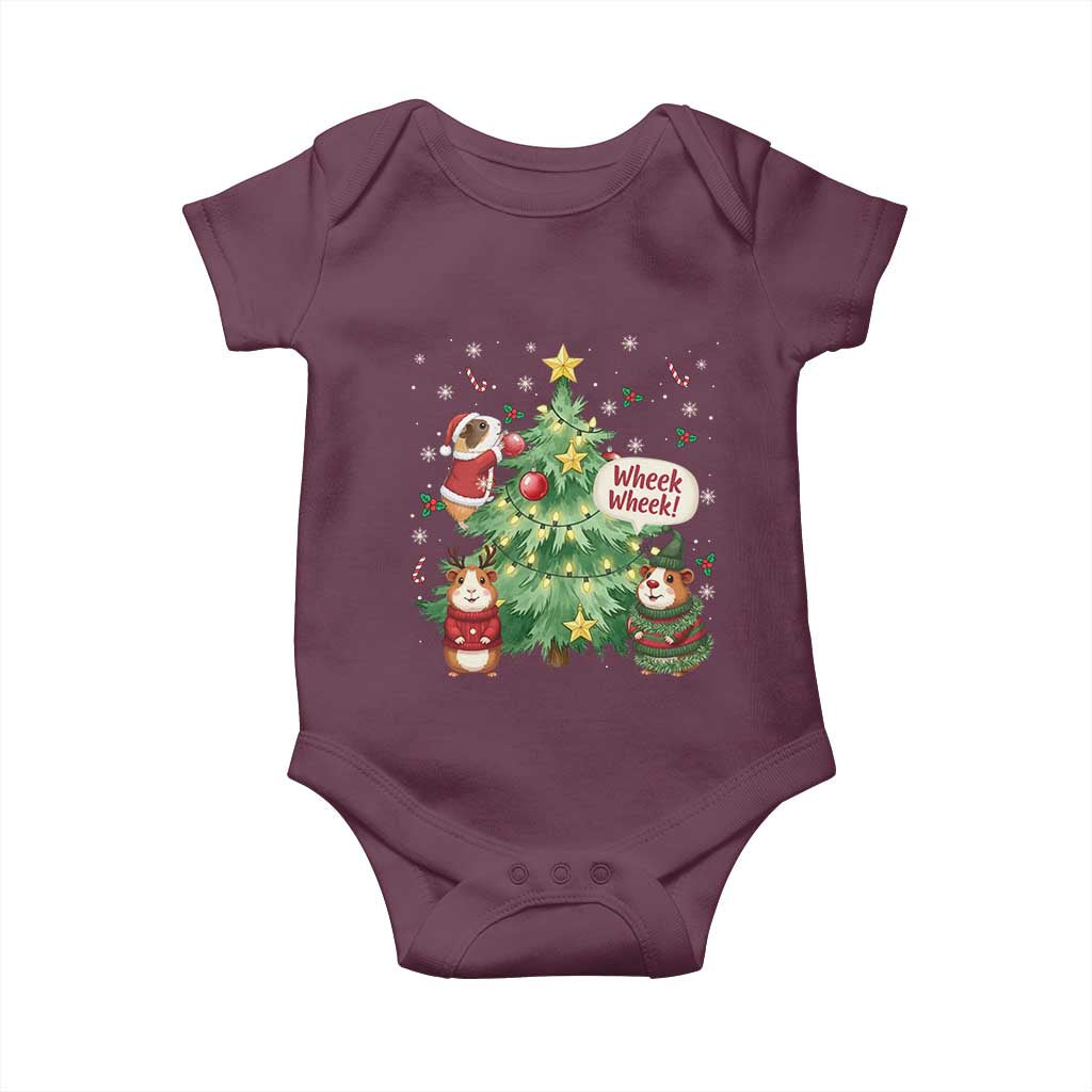 Wheek Wheek Guinea Pig Christmas Outfit Baby Onesie Cavy Lover Gift TS12 Maroon Print Your Wear