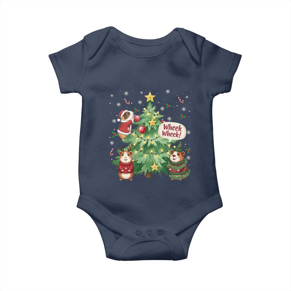 Wheek Wheek Guinea Pig Christmas Outfit Baby Onesie Cavy Lover Gift TS12 Navy Print Your Wear