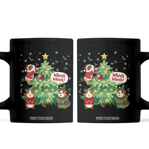 Wheek Wheek Guinea Pig Christmas Outfit Coffee Mug Cavy Lover Gift TS12 Black Print Your Wear