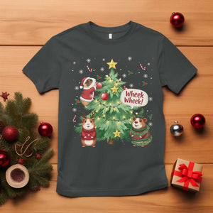 Wheek Wheek Guinea Pig Christmas Outfit T Shirt Cavy Lover Gift TS12 Dark Heather Print Your Wear