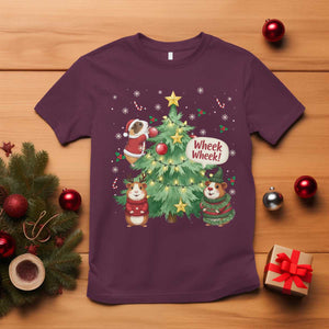 Wheek Wheek Guinea Pig Christmas Outfit T Shirt Cavy Lover Gift TS12 Maroon Print Your Wear
