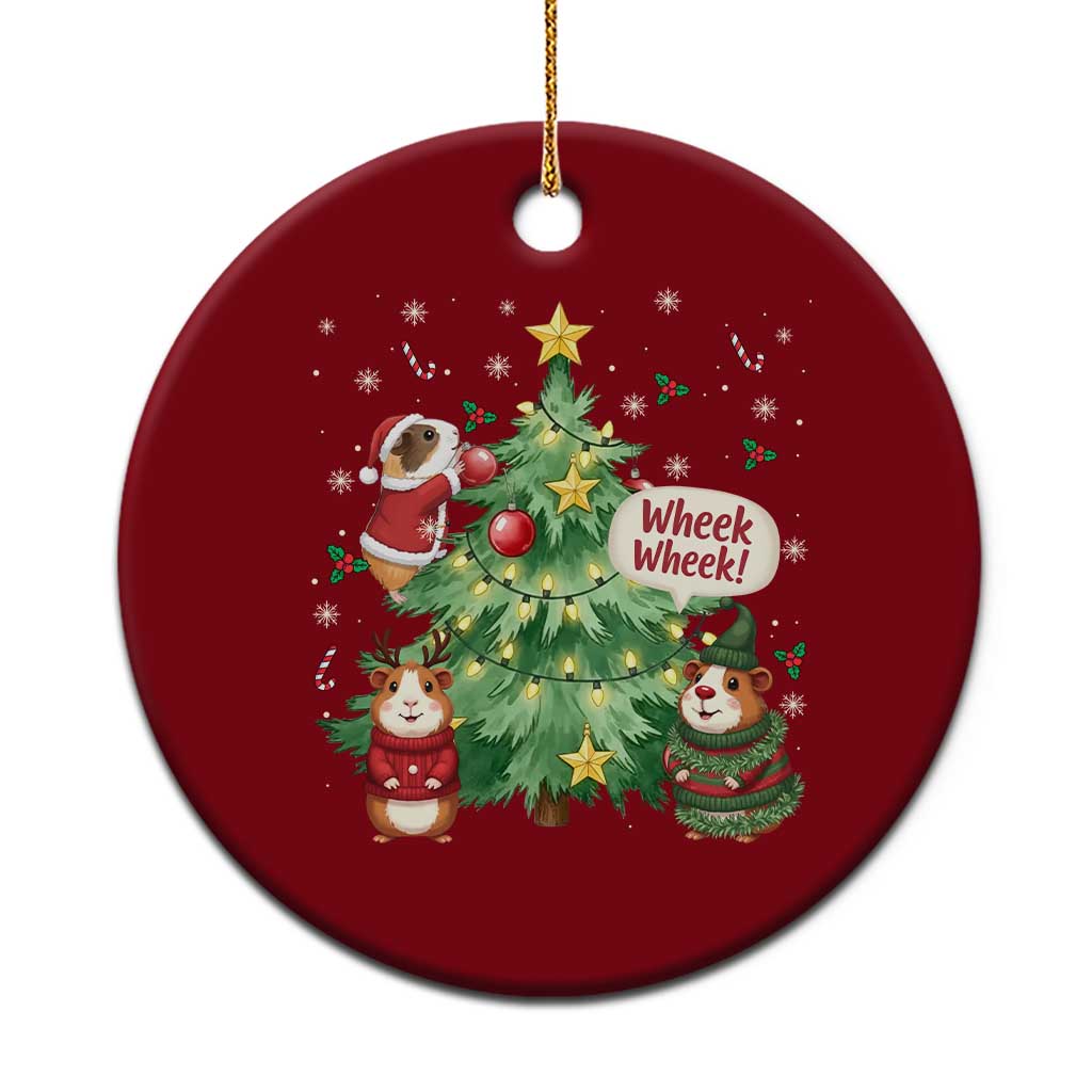 Wheek Wheek Guinea Pig Christmas Outfit Ceramic Ornament Cavy Lover Gift TS12 1pc Red Print Your Wear
