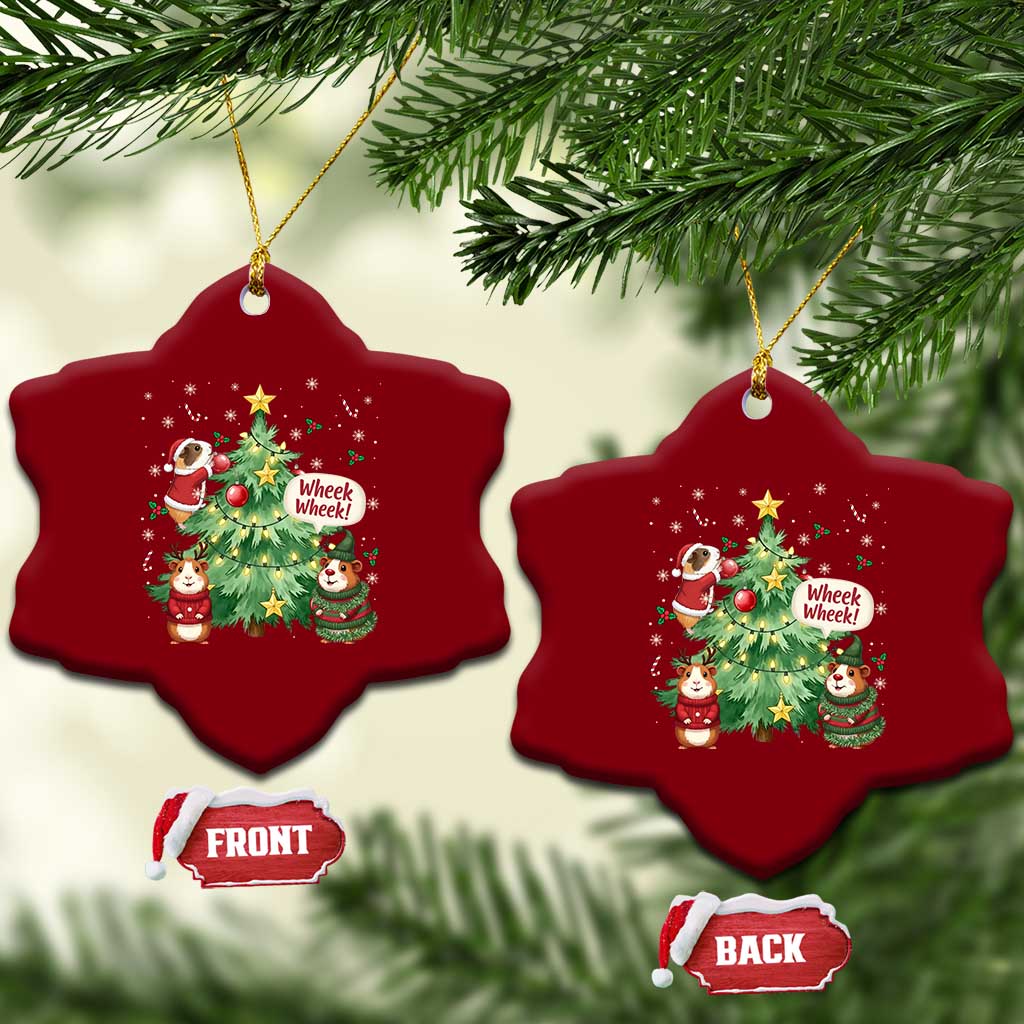 Wheek Wheek Guinea Pig Christmas Outfit Ceramic Ornament Cavy Lover Gift TS12 Print Your Wear