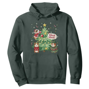 Wheek Wheek Guinea Pig Christmas Outfit Hoodie Cavy Lover Gift TS12 Dark Forest Green Print Your Wear