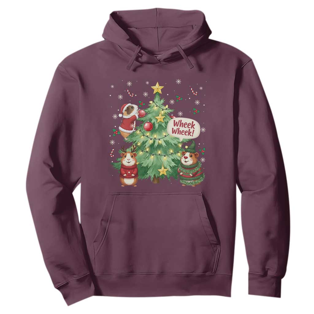 Wheek Wheek Guinea Pig Christmas Outfit Hoodie Cavy Lover Gift TS12 Maroon Print Your Wear