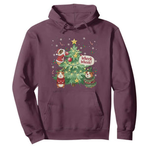 Wheek Wheek Guinea Pig Christmas Outfit Hoodie Cavy Lover Gift TS12 Maroon Print Your Wear