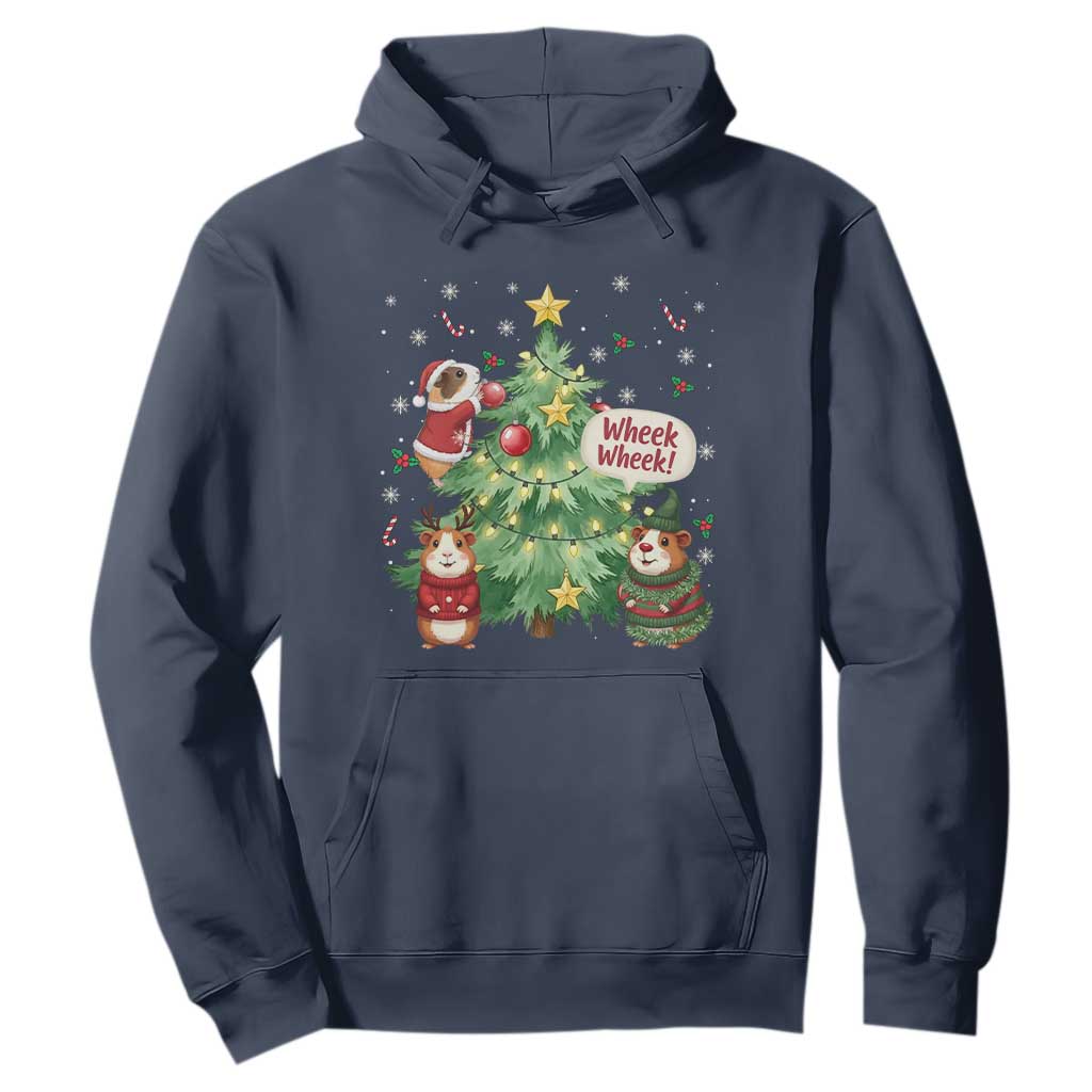 Wheek Wheek Guinea Pig Christmas Outfit Hoodie Cavy Lover Gift TS12 Navy Print Your Wear