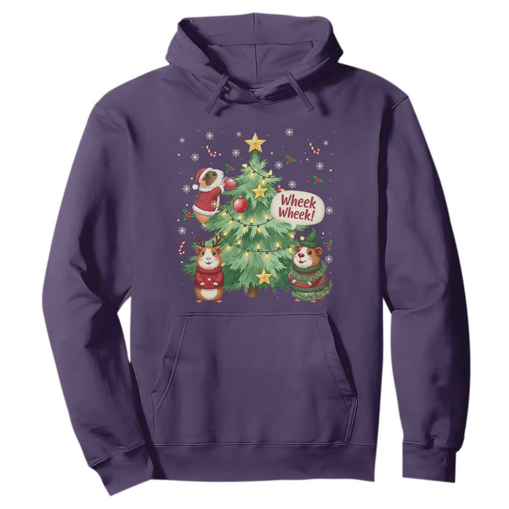 Wheek Wheek Guinea Pig Christmas Outfit Hoodie Cavy Lover Gift TS12 Purple Print Your Wear