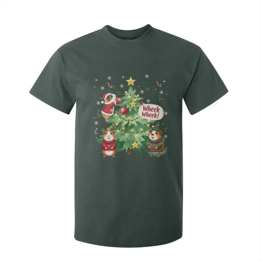 Wheek Wheek Guinea Pig Christmas Outfit T Shirt For Kid Cavy Lover Gift TS12 Dark Forest Green Print Your Wear