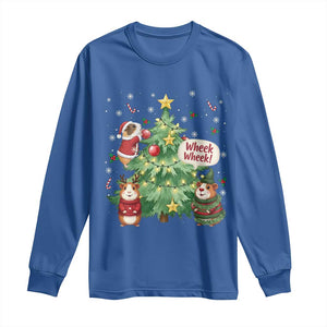 Wheek Wheek Guinea Pig Christmas Outfit Long Sleeve Shirt Cavy Lover Gift TS12 Royal Blue Print Your Wear