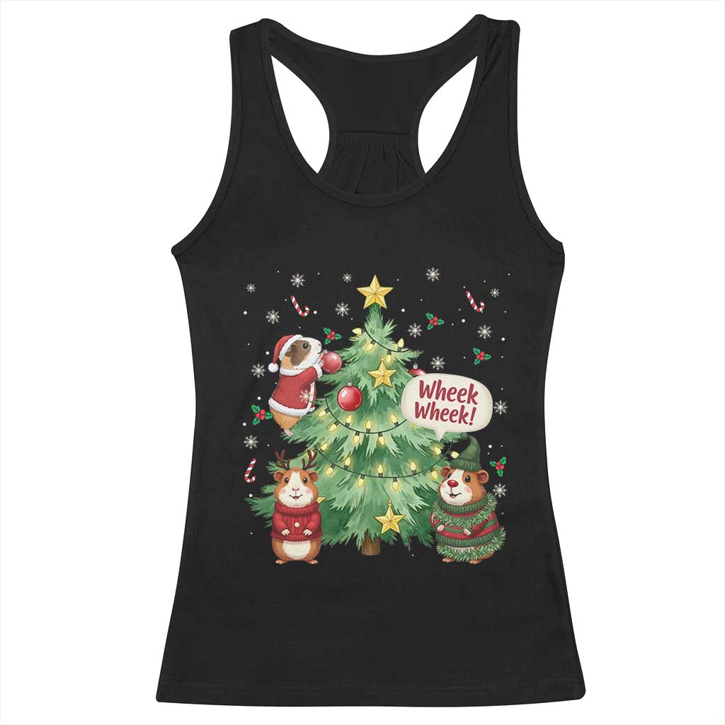 Wheek Wheek Guinea Pig Christmas Outfit Racerback Tank Top Cavy Lover Gift TS12 Black Print Your Wear