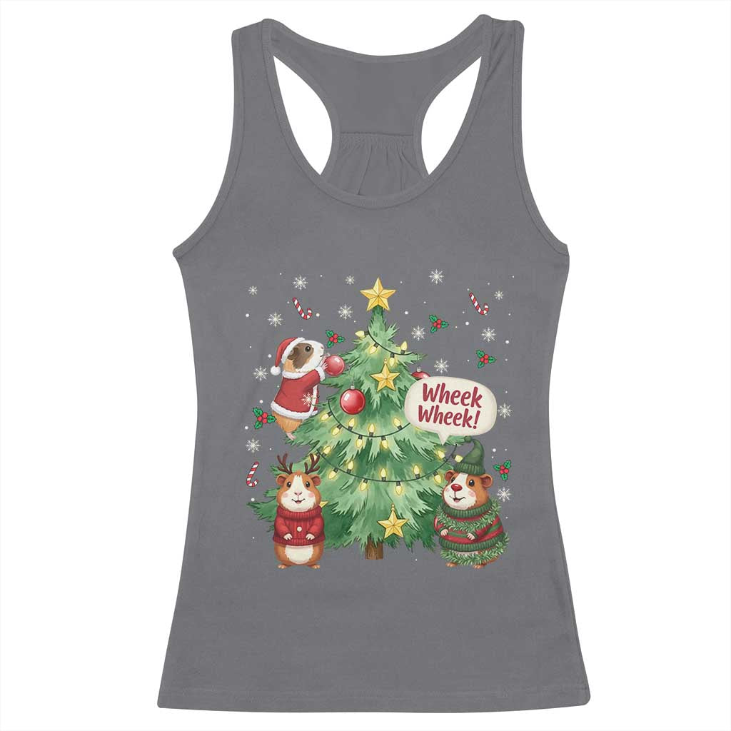 Wheek Wheek Guinea Pig Christmas Outfit Racerback Tank Top Cavy Lover Gift TS12 Charcoal Print Your Wear