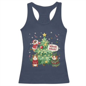 Wheek Wheek Guinea Pig Christmas Outfit Racerback Tank Top Cavy Lover Gift TS12 Navy Print Your Wear