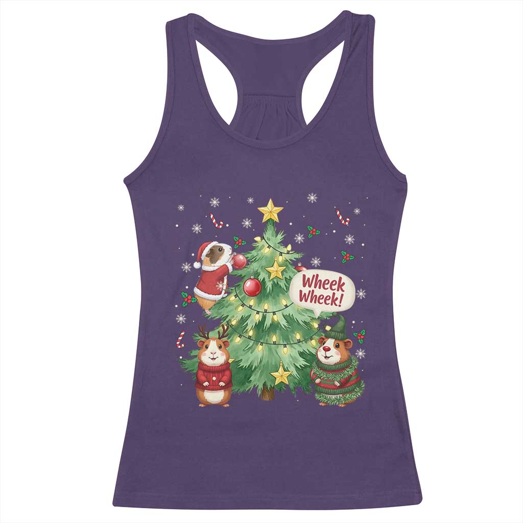 Wheek Wheek Guinea Pig Christmas Outfit Racerback Tank Top Cavy Lover Gift TS12 Purple Print Your Wear