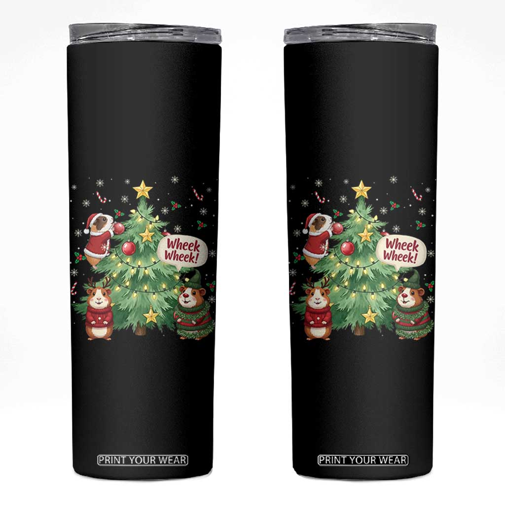 Wheek Wheek Guinea Pig Christmas Outfit Skinny Tumbler Cavy Lover Gift TS12 Black Print Your Wear