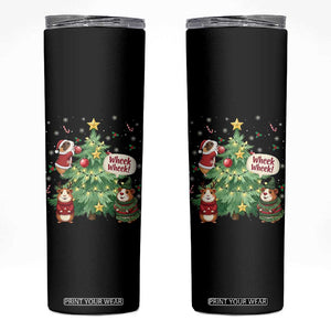 Wheek Wheek Guinea Pig Christmas Outfit Skinny Tumbler Cavy Lover Gift TS12 Black Print Your Wear