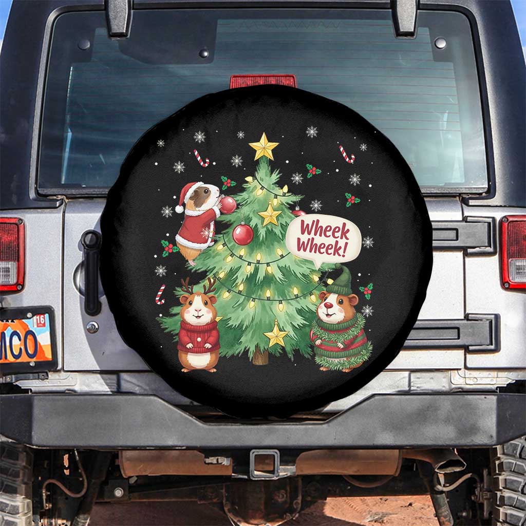 Wheek Wheek Guinea Pig Christmas Outfit Spare Tire Cover Cavy Lover Gift TS12 No hole Black Print Your Wear