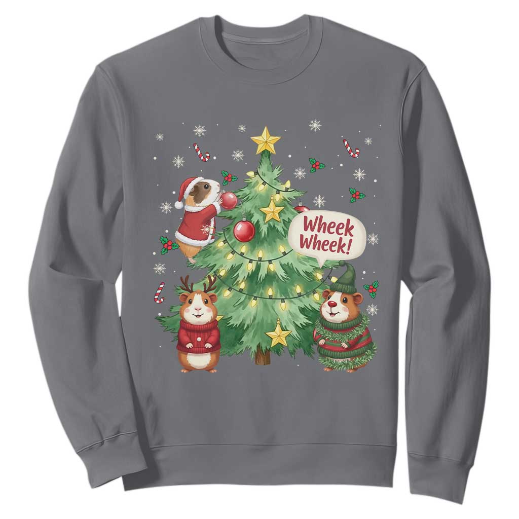 Wheek Wheek Guinea Pig Christmas Outfit Sweatshirt Cavy Lover Gift TS12 Charcoal Print Your Wear