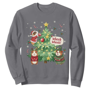 Wheek Wheek Guinea Pig Christmas Outfit Sweatshirt Cavy Lover Gift TS12 Charcoal Print Your Wear