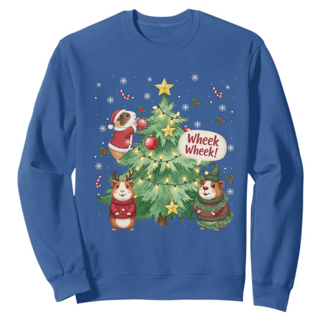 Wheek Wheek Guinea Pig Christmas Outfit Sweatshirt Cavy Lover Gift TS12 Royal Blue Print Your Wear