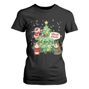 Wheek Wheek Guinea Pig Christmas Outfit T Shirt For Women Cavy Lover Gift TS12 Black Print Your Wear