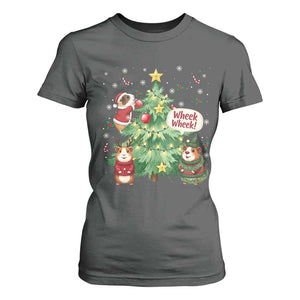 Wheek Wheek Guinea Pig Christmas Outfit T Shirt For Women Cavy Lover Gift TS12 Dark Heather Print Your Wear