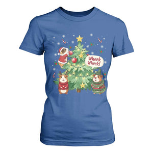 Wheek Wheek Guinea Pig Christmas Outfit T Shirt For Women Cavy Lover Gift TS12 Royal Blue Print Your Wear