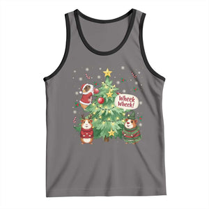 Wheek Wheek Guinea Pig Christmas Outfit Tank Top Cavy Lover Gift TS12 Deep Heather Black Print Your Wear