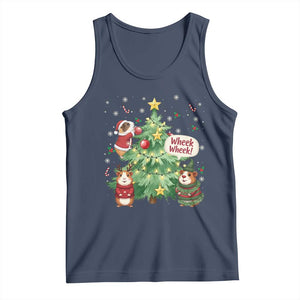 Wheek Wheek Guinea Pig Christmas Outfit Tank Top Cavy Lover Gift TS12 Navy Print Your Wear
