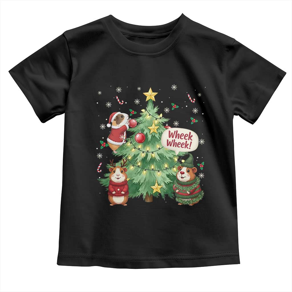 Wheek Wheek Guinea Pig Christmas Outfit Toddler T Shirt Cavy Lover Gift TS12 Black Print Your Wear
