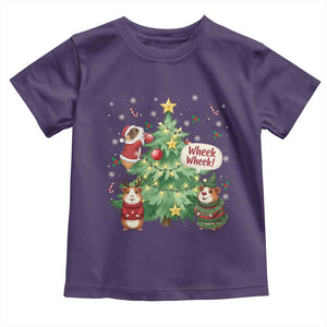Wheek Wheek Guinea Pig Christmas Outfit Toddler T Shirt Cavy Lover Gift TS12 Purple Print Your Wear