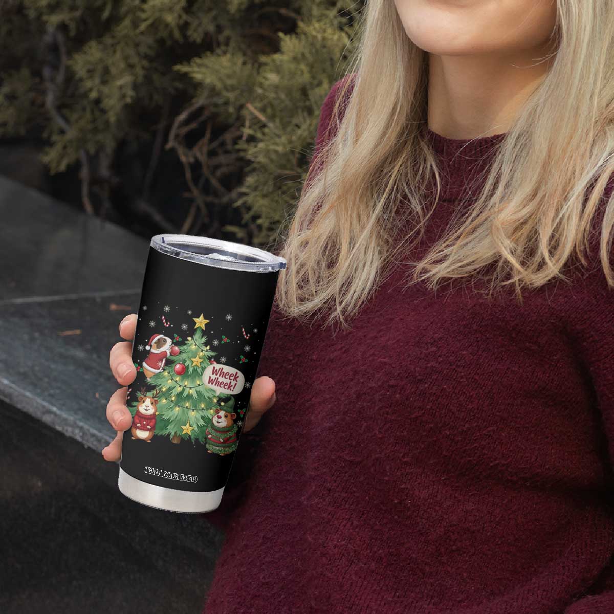 Wheek Wheek Guinea Pig Christmas Outfit Tumbler Cup Cavy Lover Gift TS12 Print Your Wear