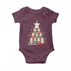 Fa La La La Guinea Pigs Baby Onesie Funny Christmas Cavy Lover Gift TS12 Maroon Print Your Wear