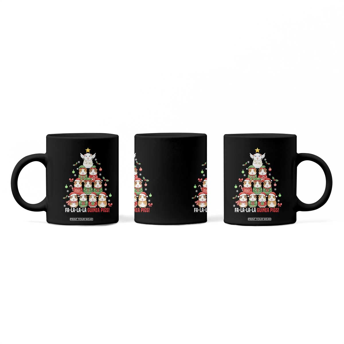 Fa La La La Guinea Pigs Coffee Mug Funny Christmas Cavy Lover Gift TS12 Print Your Wear